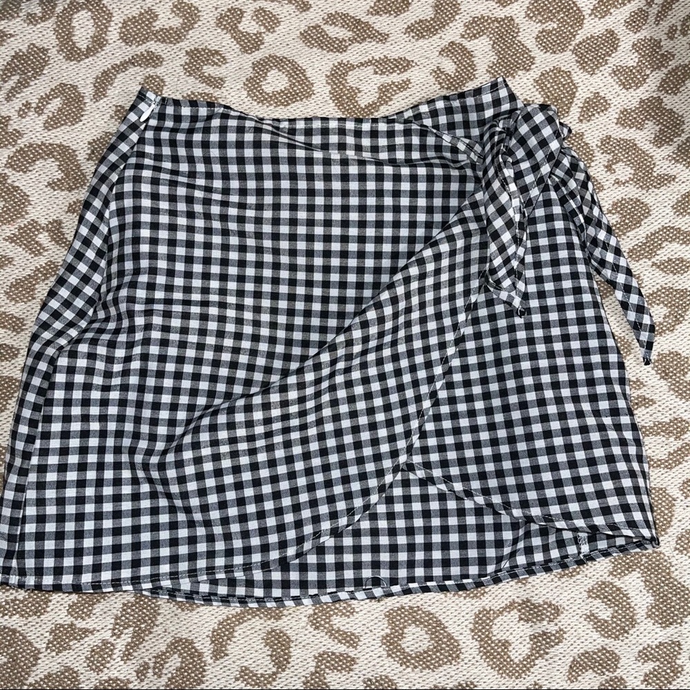 shein gingham skirt